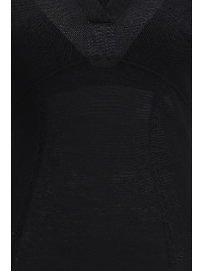 sweater v-open neckline black limousine by Selfnex