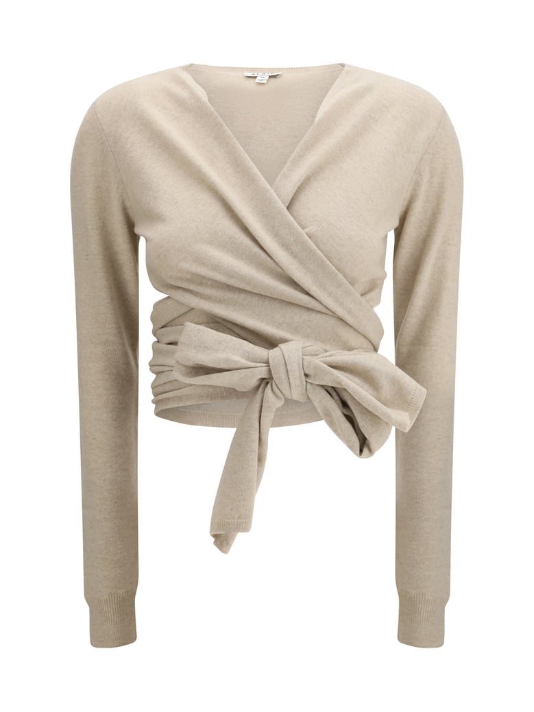 wrap top in sable cashmere by Selfnex