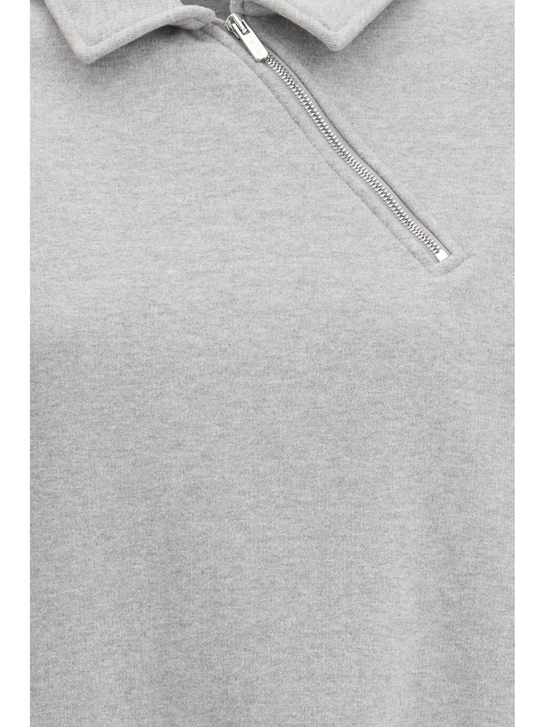 sweatshirt with oblique zip grey by Selfnex
