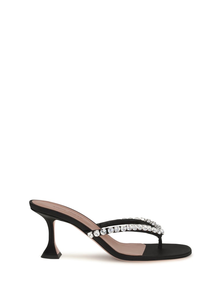 thong sandals gigi black satin by Selfnex