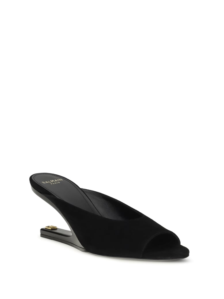 mules open-toe suede black by Selfnex