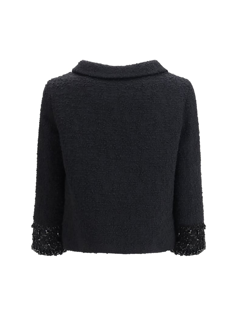 jacket virgin wool tweed black by Selfnex