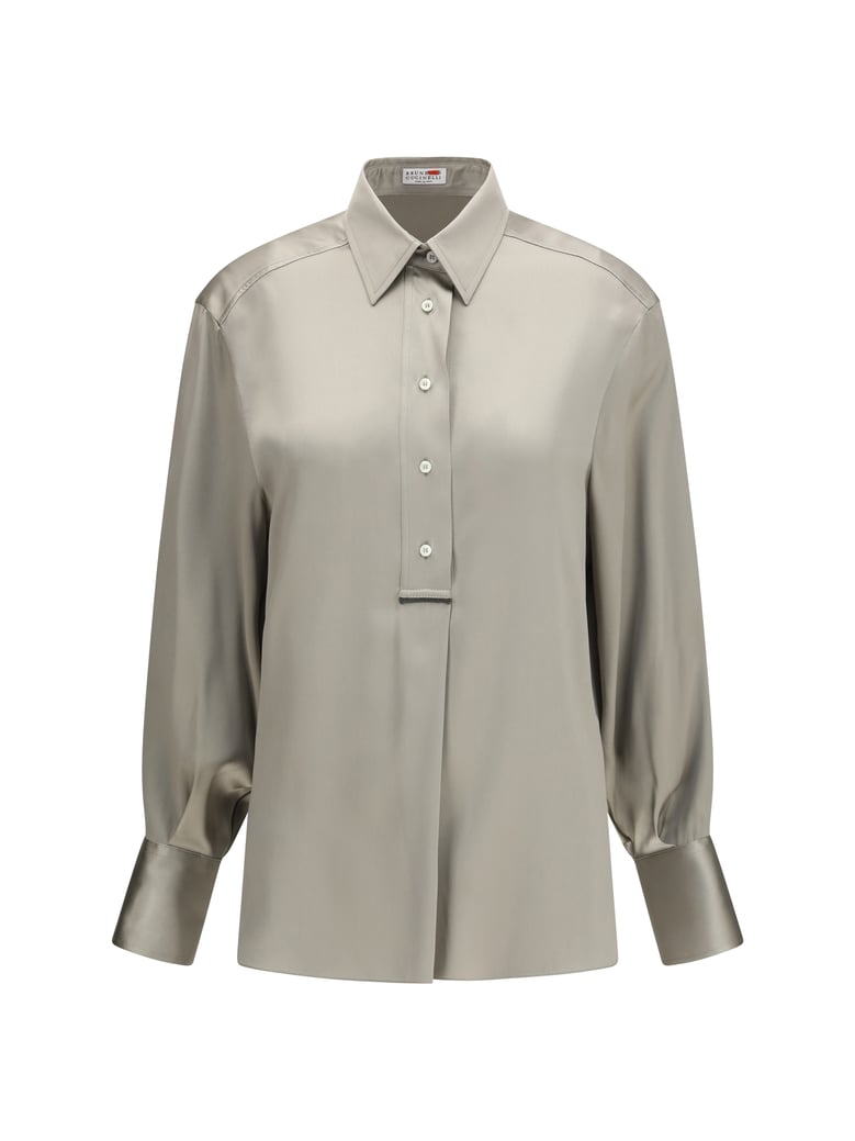 silk satin shirt, rosemary by Selfnex