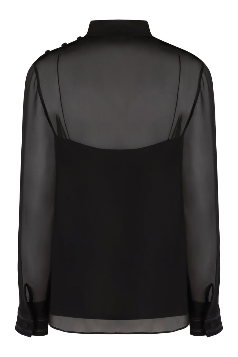 pussy-bow silk blouse by Selfnex