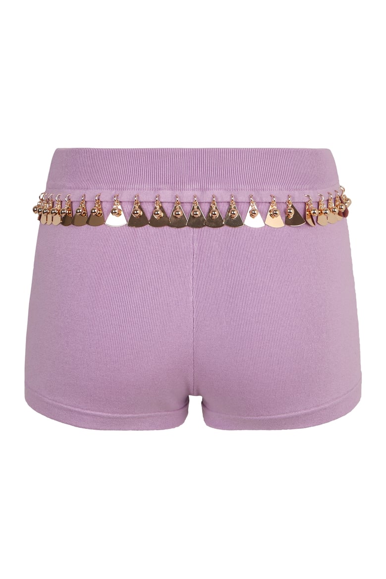knitted shorts with sequin embellishments by Selfnex