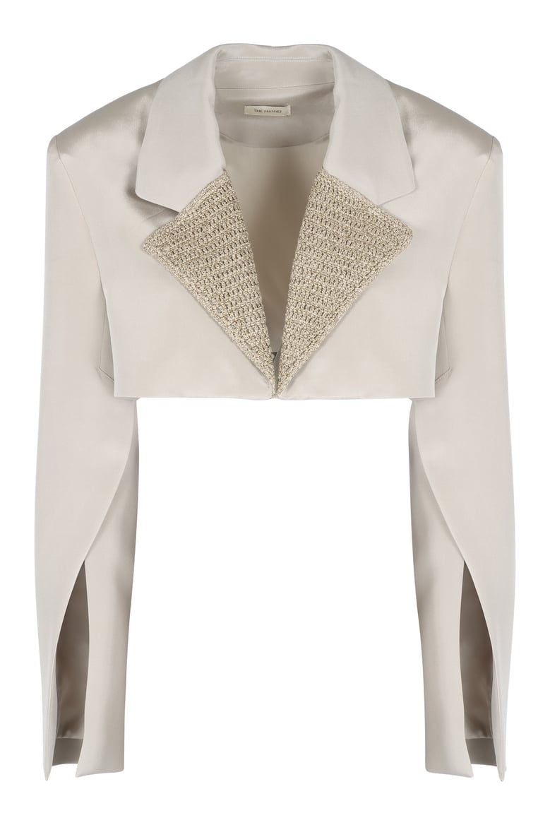 marica silk blazer by Selfnex
