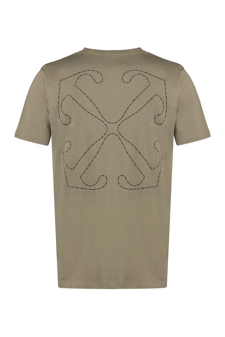 cotton crew-neck t-shirt with back embroidery by Selfnex