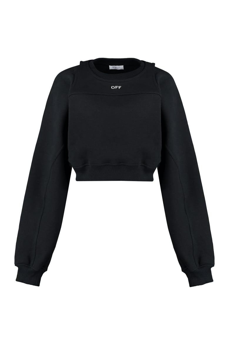 cropped logo detail cotton sweatshirt by Selfnex