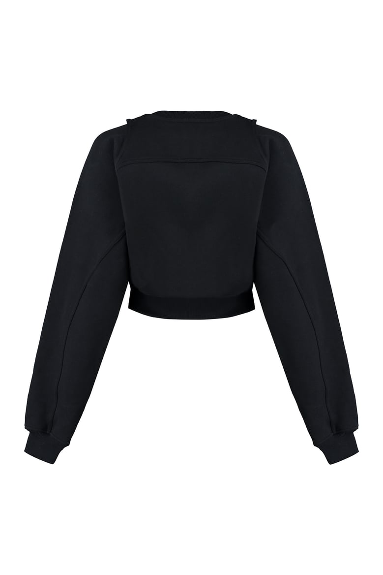cropped logo detail cotton sweatshirt by Selfnex