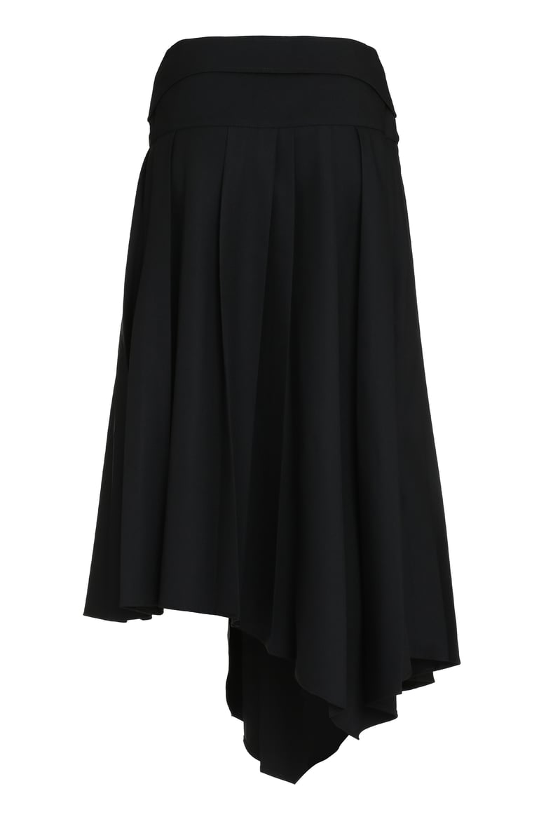 pleated asymmetrical wrap skirt by Selfnex