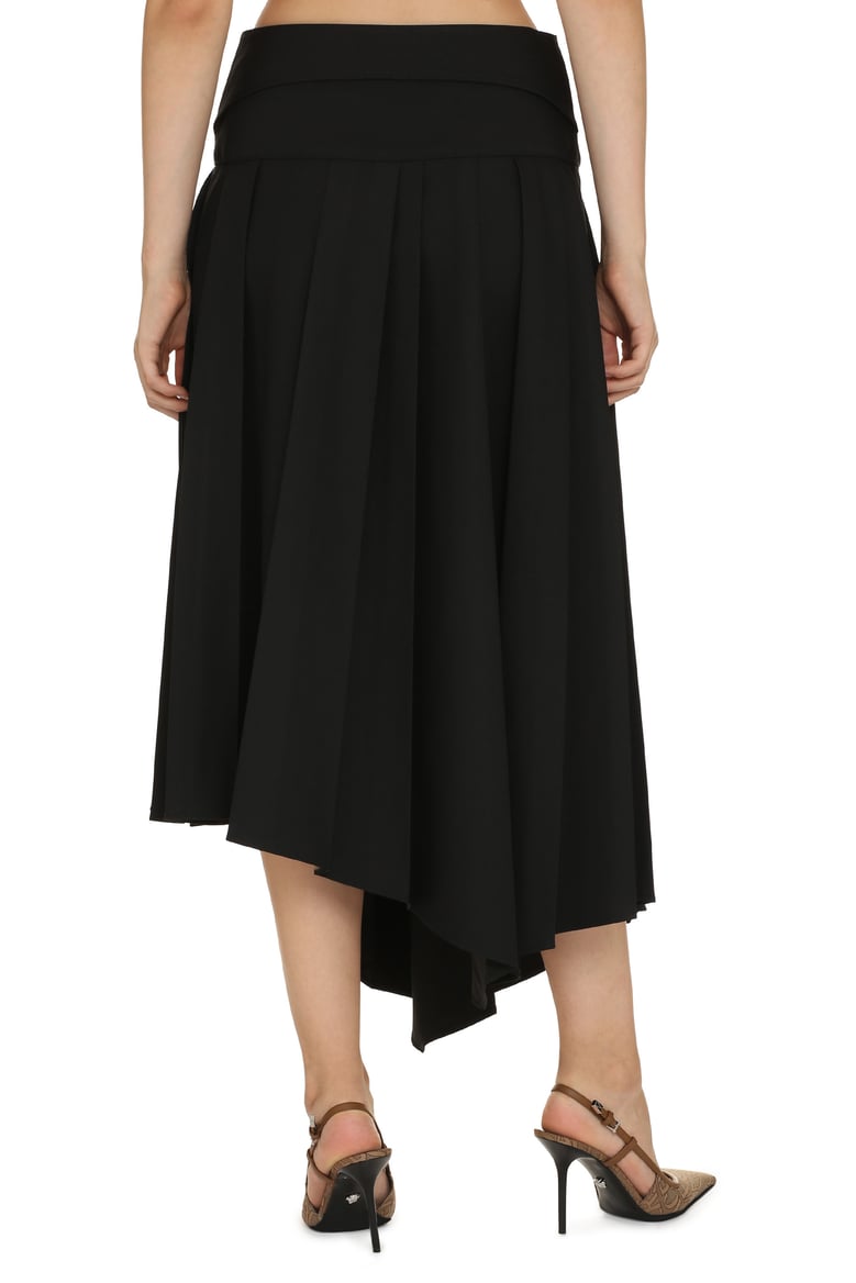 pleated asymmetrical wrap skirt by Selfnex