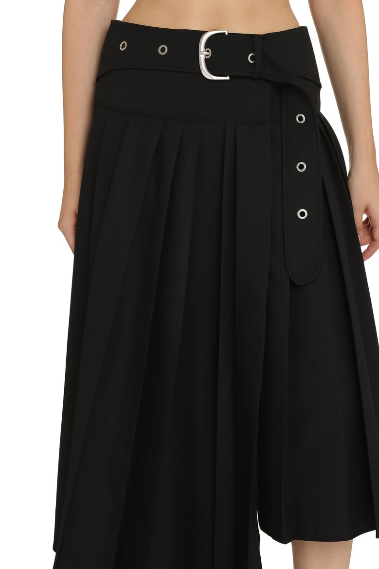 pleated asymmetrical wrap skirt by Selfnex
