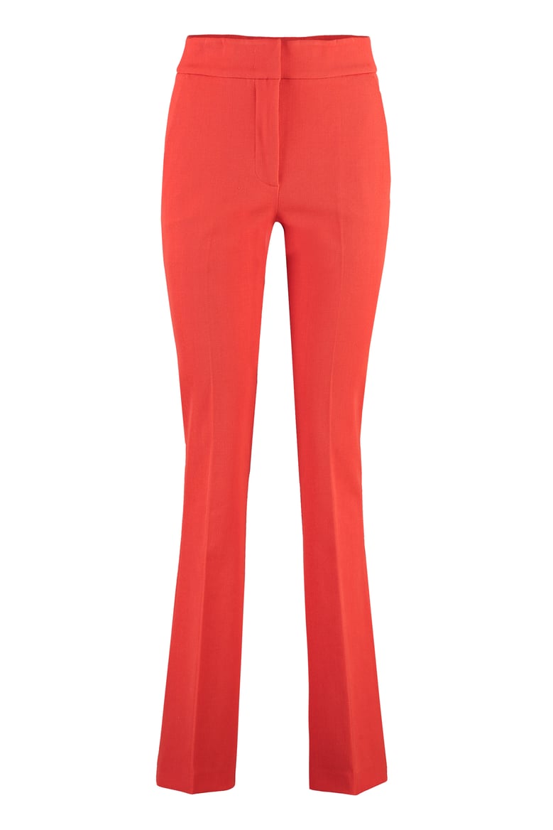 coral flared trousers by Selfnex