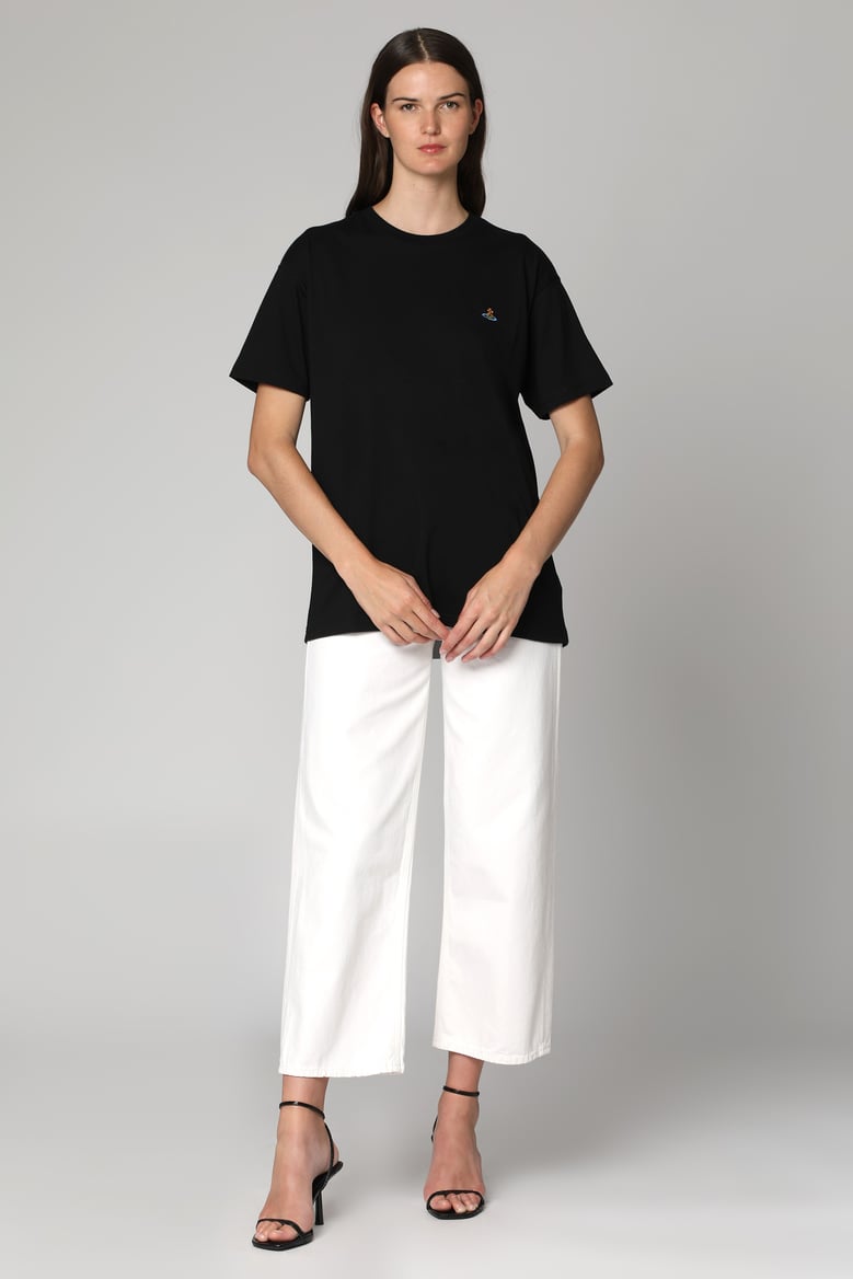 cotton crew-neck t-shirt with embroidery by Selfnex