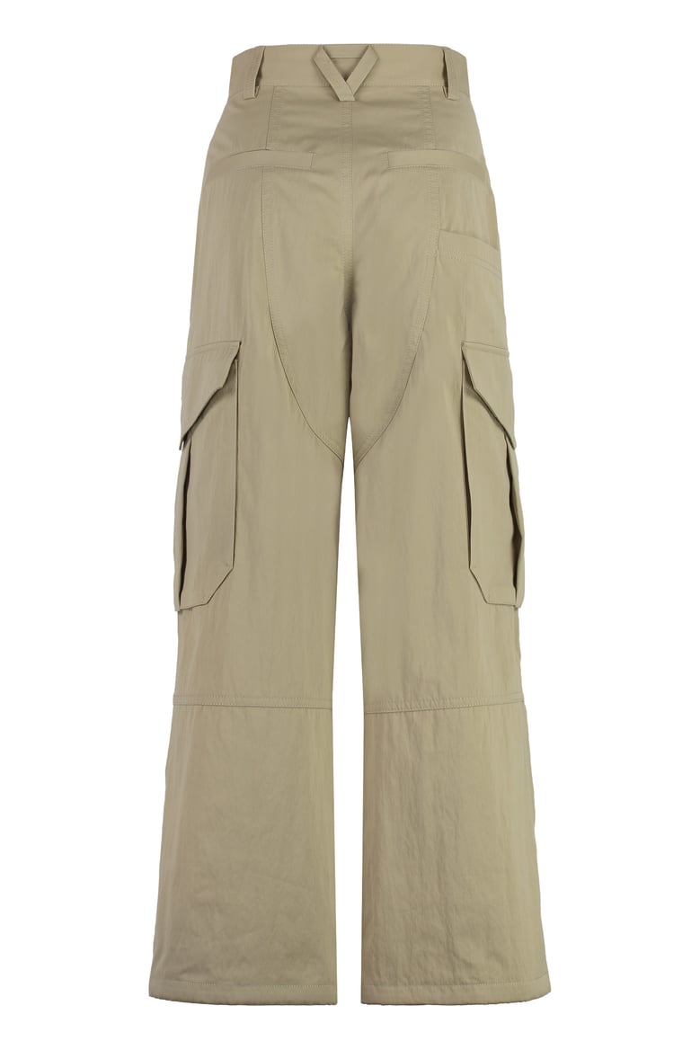 beige cotton cargo trousers by Selfnex