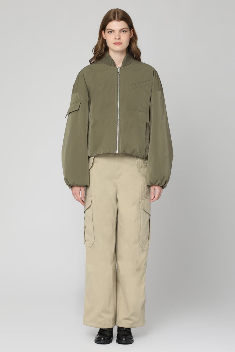 beige cotton cargo trousers by Selfnex