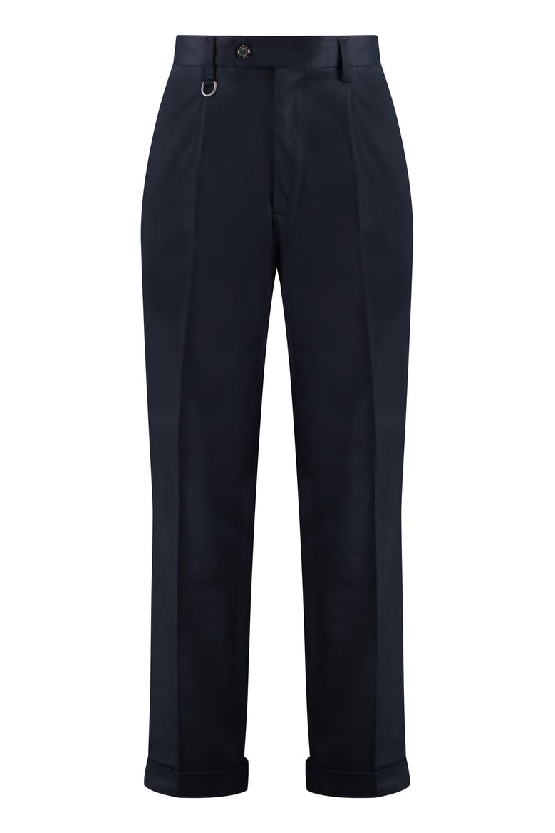 cotton-blend roll-up trousers by Selfnex
