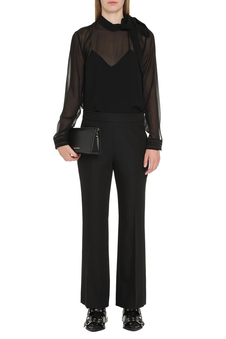 pussy-bow silk blouse by Selfnex