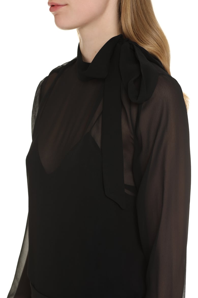pussy-bow silk blouse by Selfnex