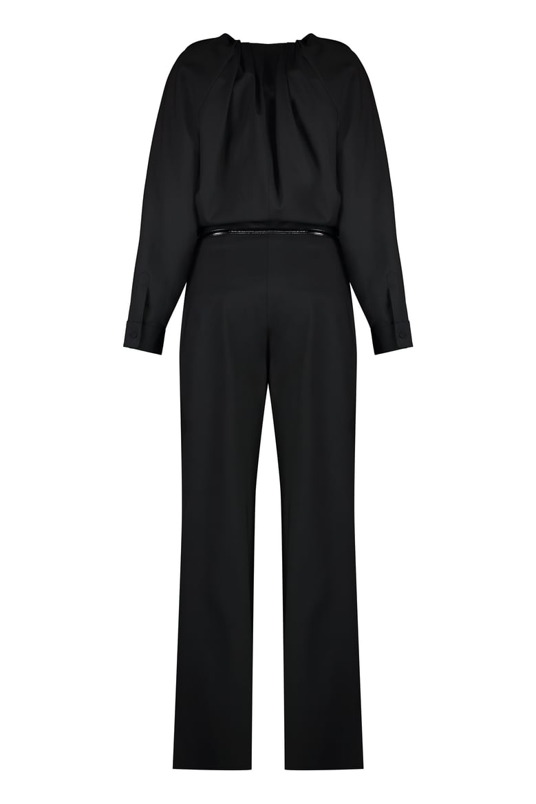 wool jumpsuit with bow fastening by Selfnex