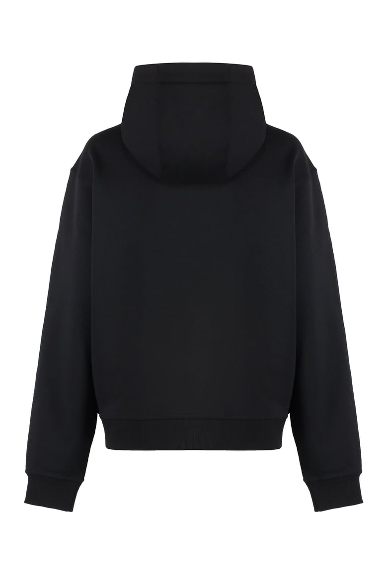 cotton hoodie with ribbed hem by Selfnex