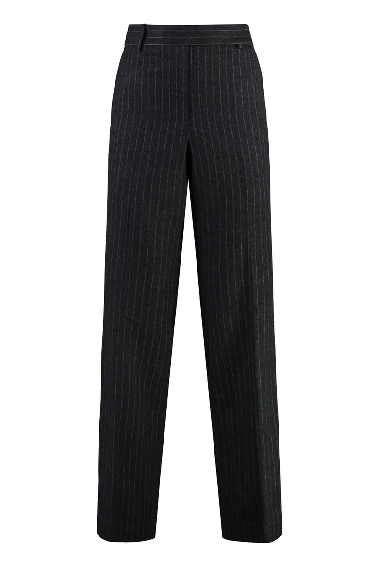 pinstriped wool trousers by Selfnex