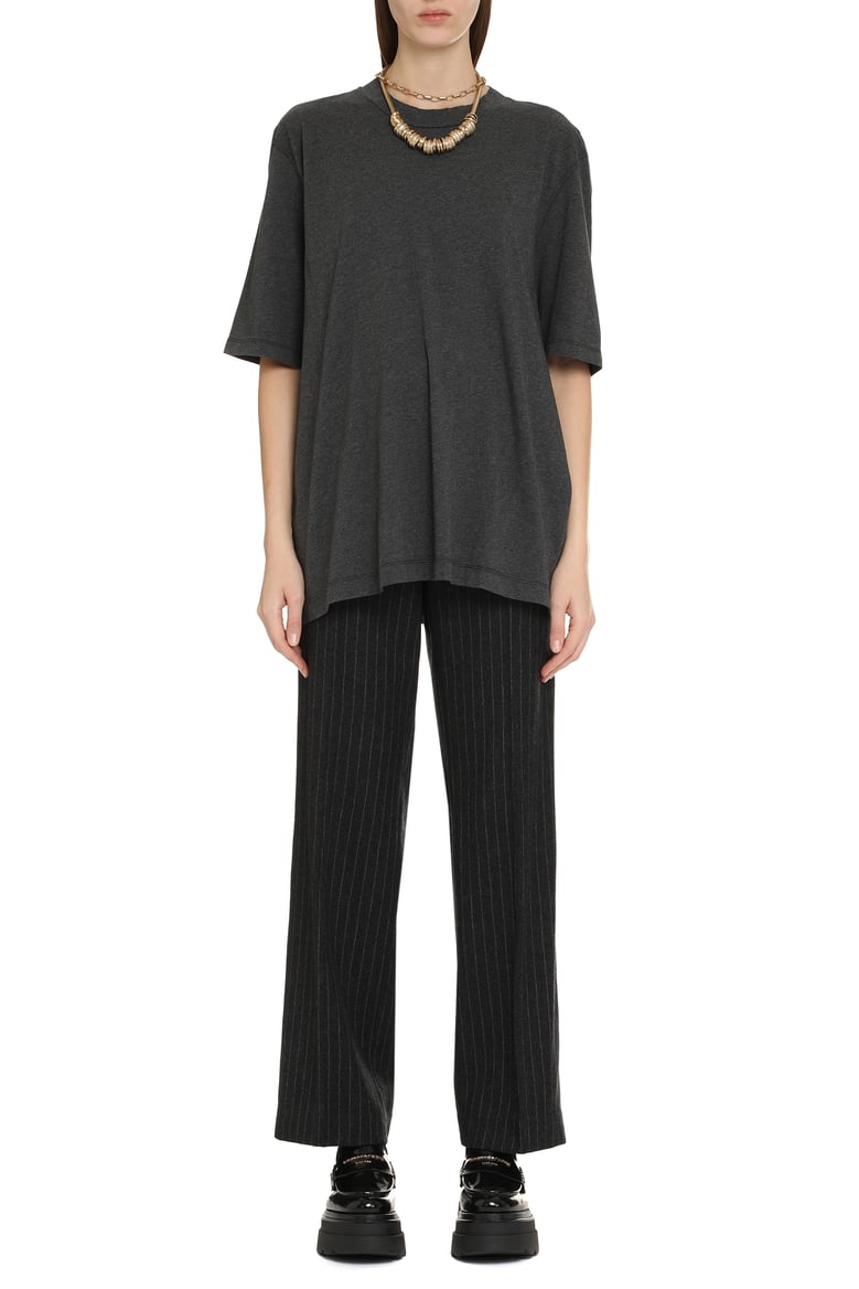pinstriped wool trousers by Selfnex