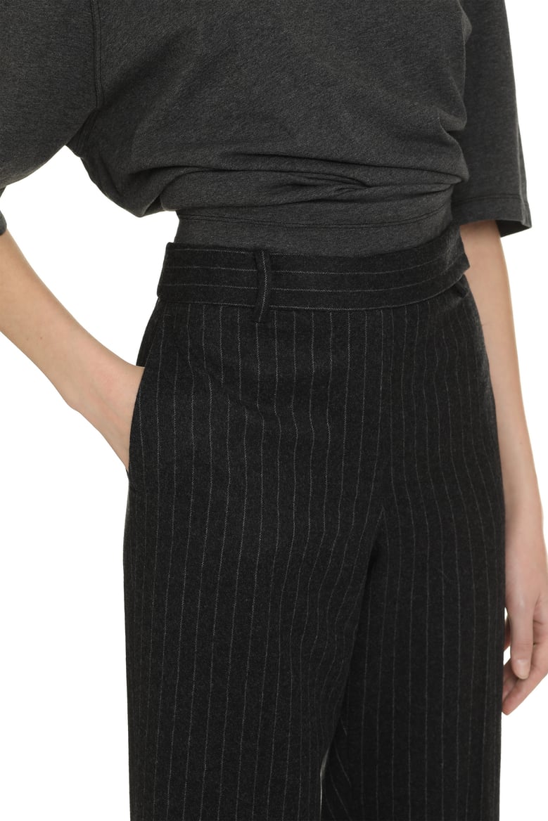 pinstriped wool trousers by Selfnex