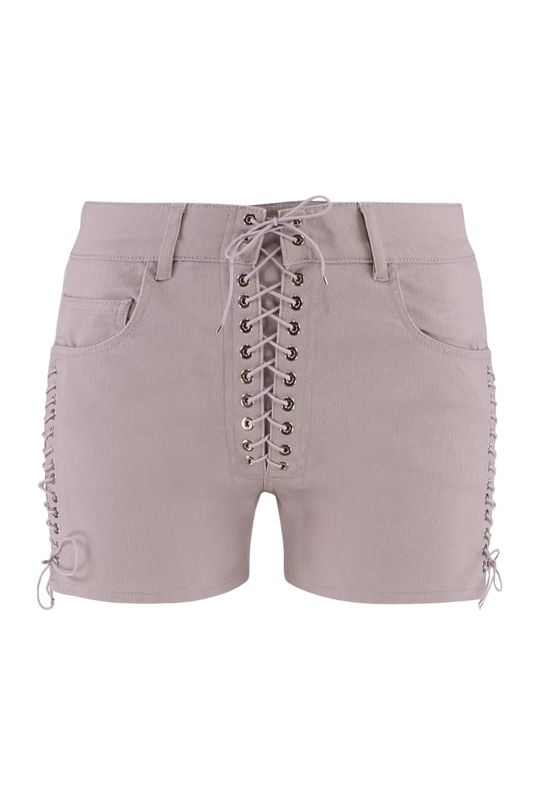 pink stretch cotton shorts by Selfnex