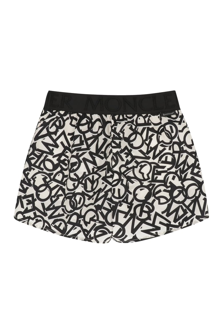 printed techno fabric shorts by Selfnex