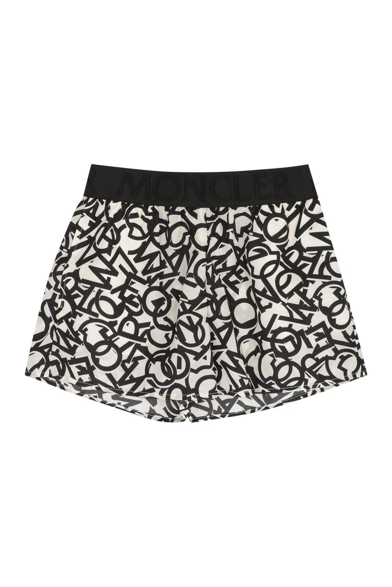 printed techno fabric shorts by Selfnex