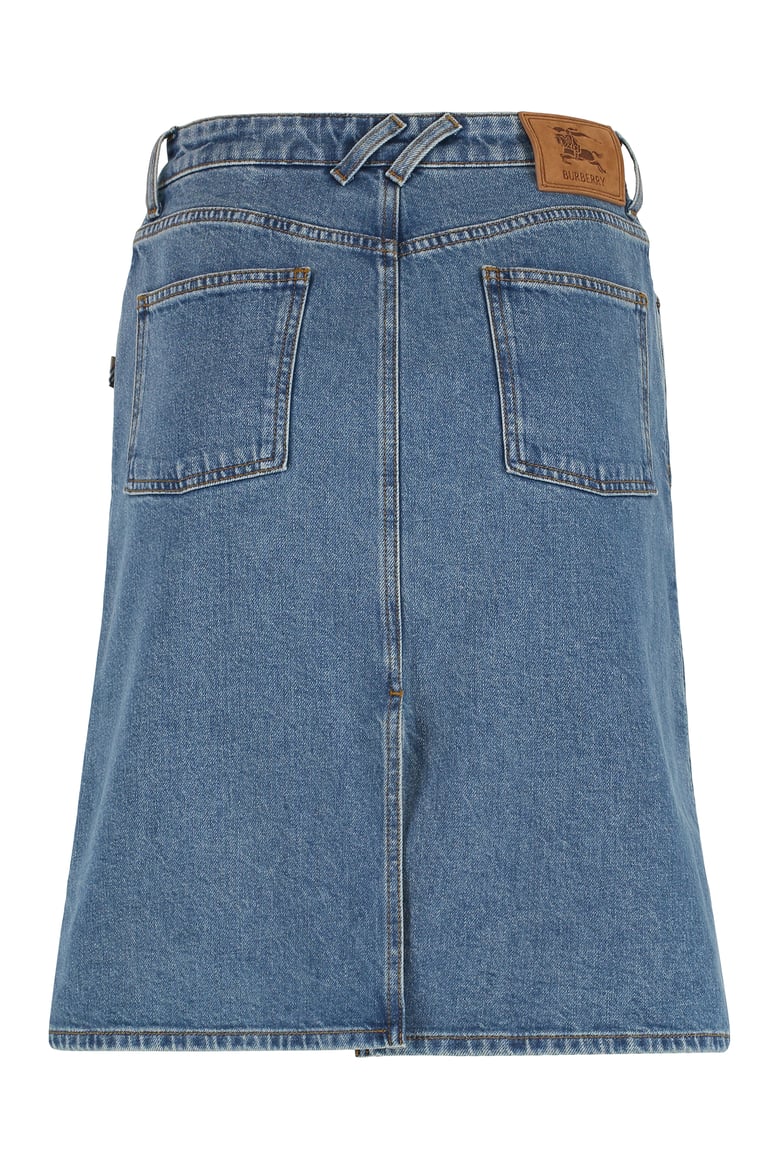 denim slit skirt by Selfnex