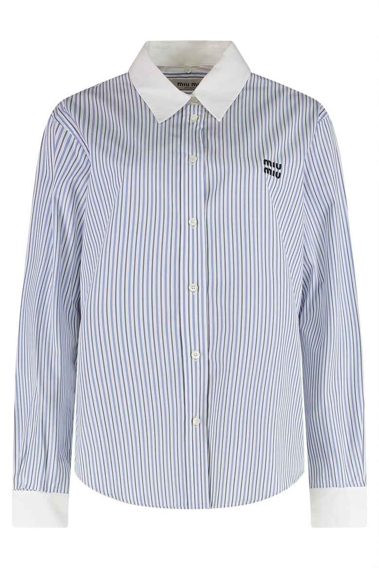 light blue striped cotton shirt by Selfnex