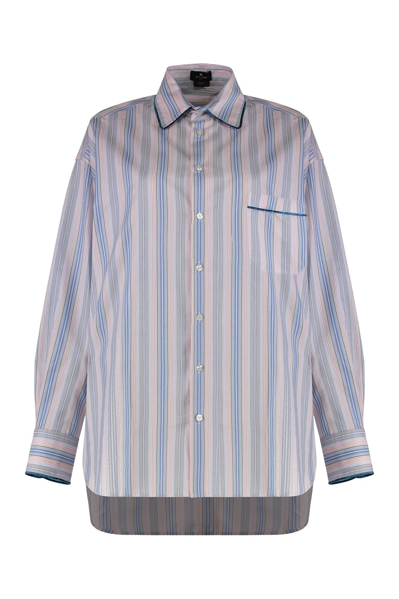 light blue striped cotton shirt by Selfnex