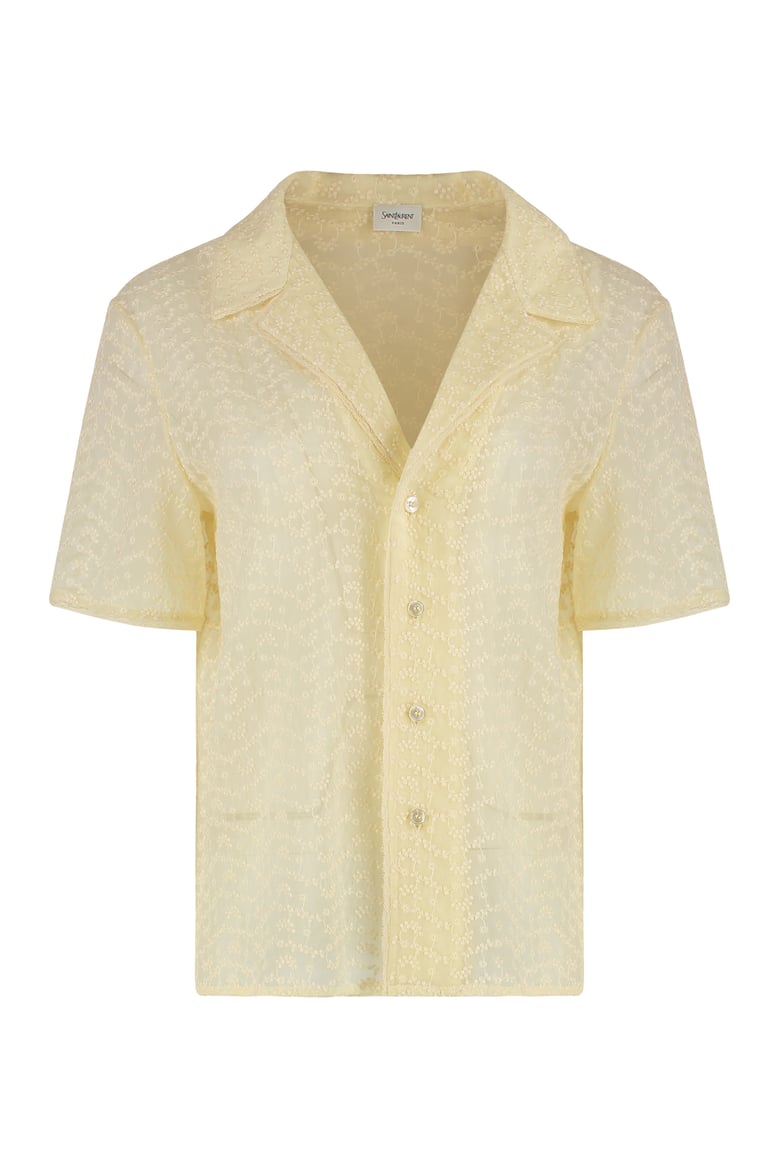 muslin pajama set with lace trim by Selfnex