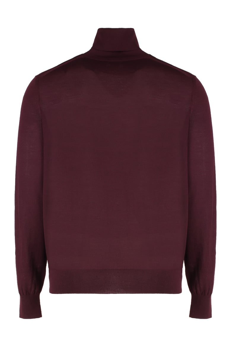 burgundy wool turtleneck sweater by Selfnex
