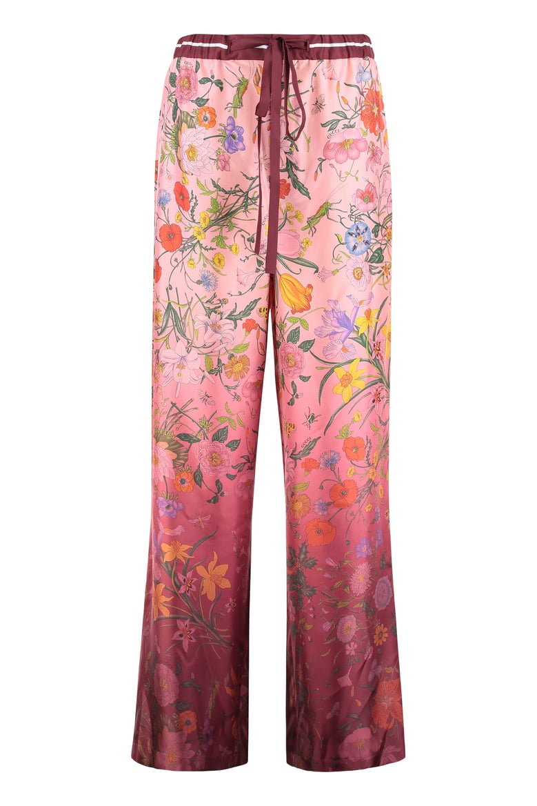 floral print silk pants by Selfnex