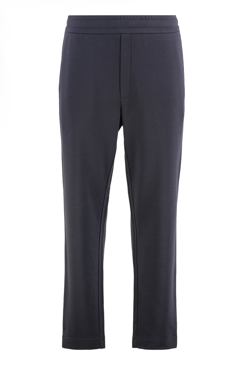 cotton-blend straight track pants by Selfnex