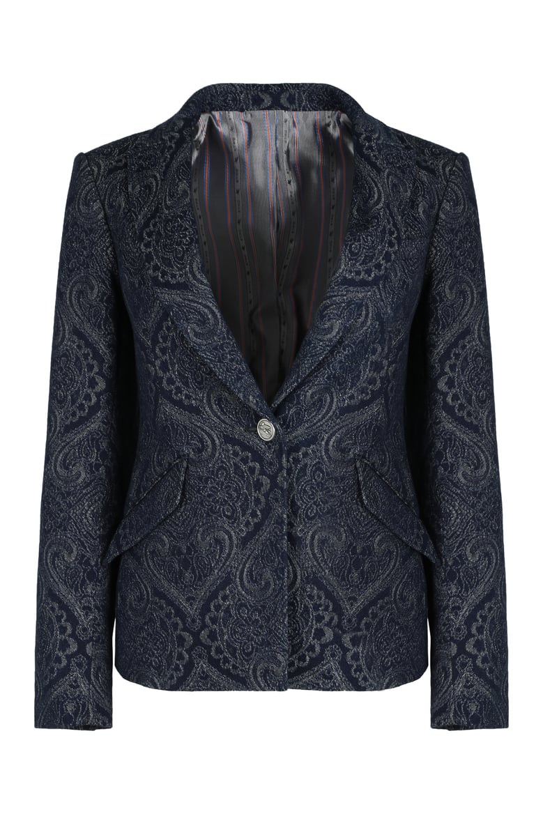 denim jacquard jacket by Selfnex