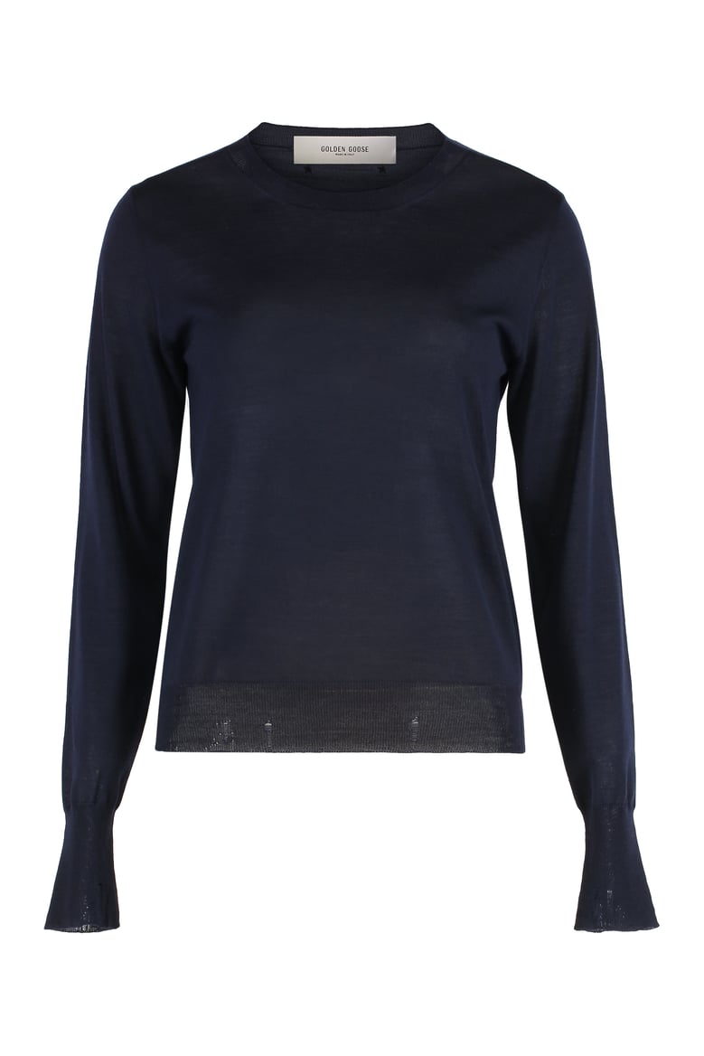 round-neck virgin wool sweater by Selfnex