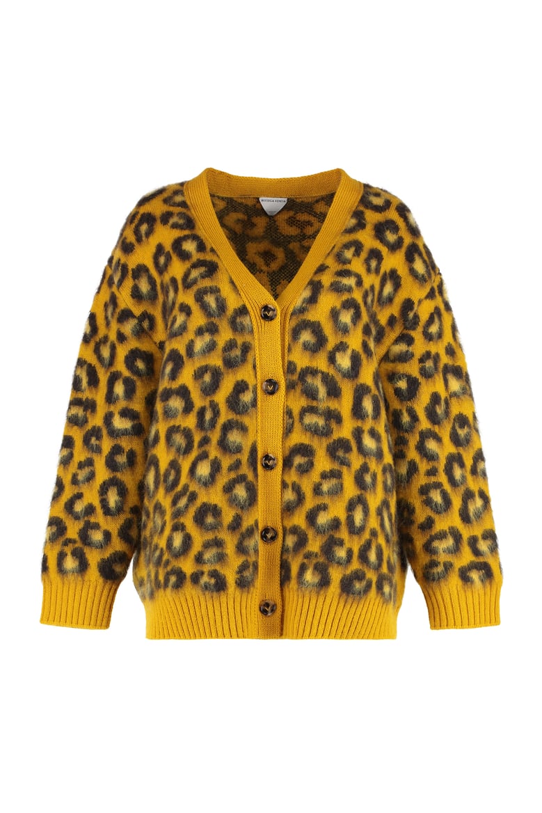 leopard print wool-mohair cardigan by Selfnex