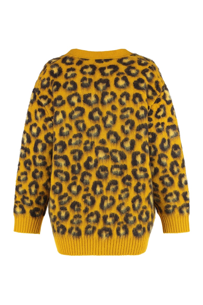 leopard print wool-mohair cardigan by Selfnex