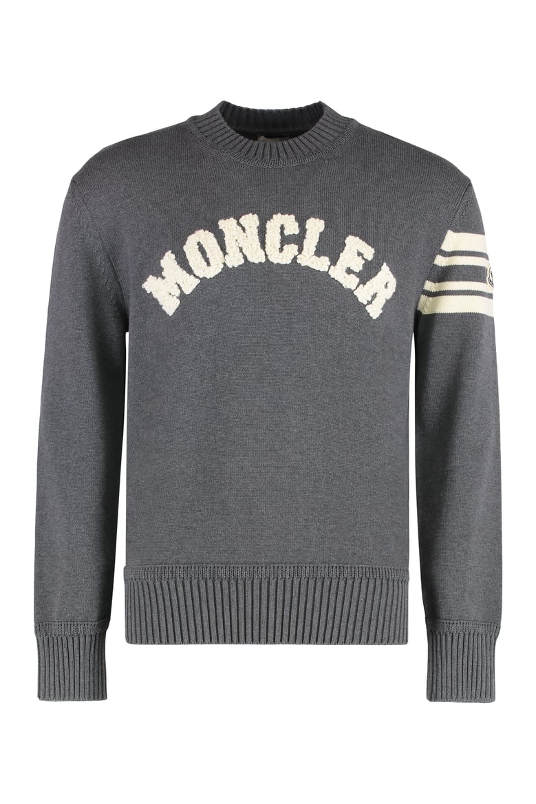 grey cotton round neck sweater by Selfnex