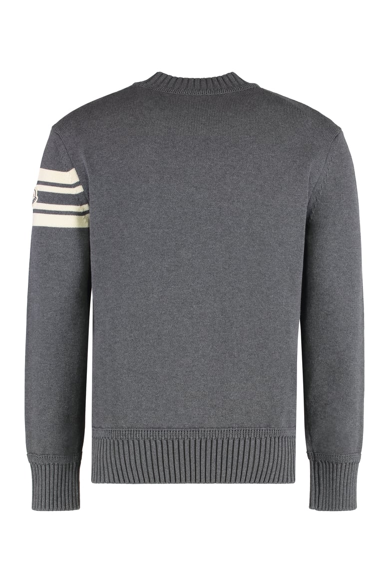 grey cotton round neck sweater by Selfnex
