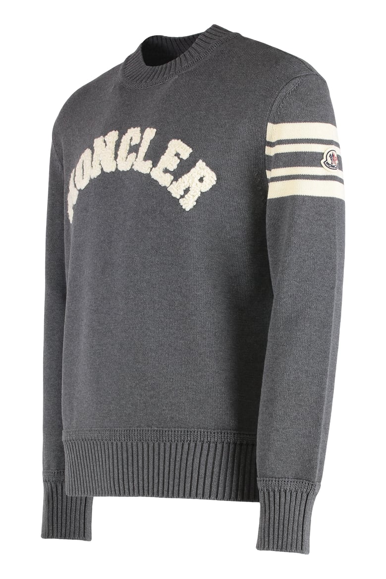 grey cotton round neck sweater by Selfnex