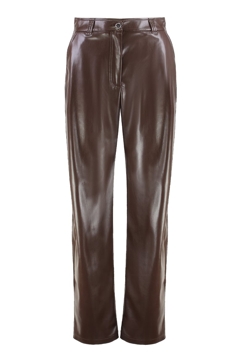 balloon-fit leather effect trousers by Selfnex