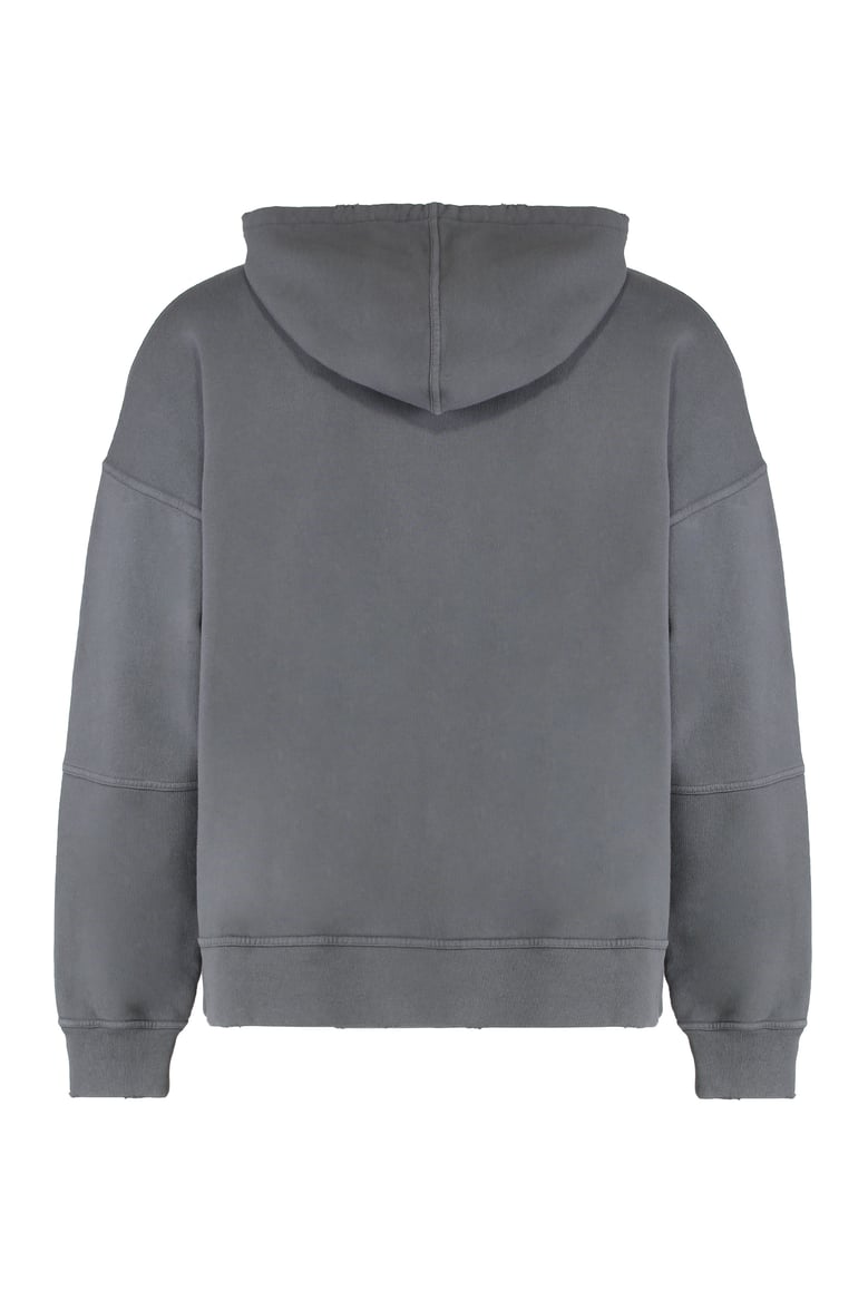 full-zip cotton hoodie in gray by Selfnex