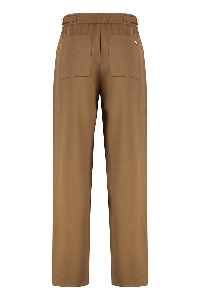 elasticated wool twill trousers by Selfnex