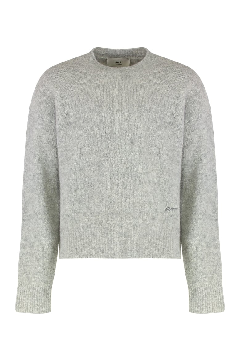 sweater round neck grey mixed wool by Selfnex
