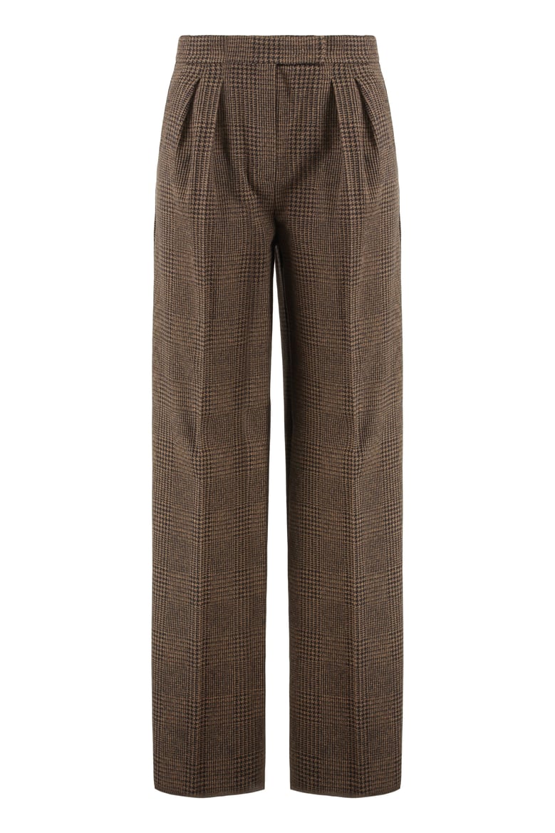 wool and cotton jersey pants with prince of wales motif by Selfnex